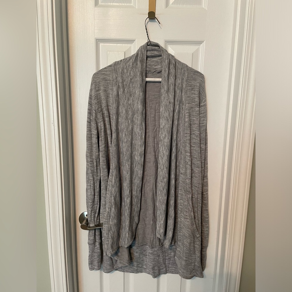 Athleta Heather Gray Draped Cardigan